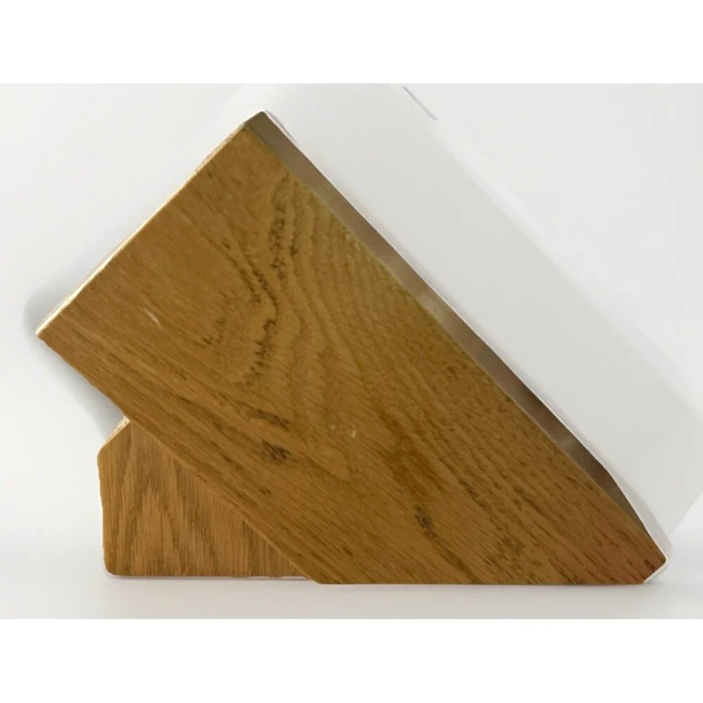 Cutco Honey Oak Wood Knife Block Holder 13 Slot Storage 12 Knife's & 1 Sharpener